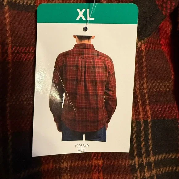 New Jachs NY Mens Red Plaid Flannel Shirt Long Sleeve Button Up Sz XL Cabincore - Picture 3 of 6